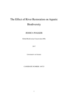 The Effect of River Restoration on Aquatic Biodiversity