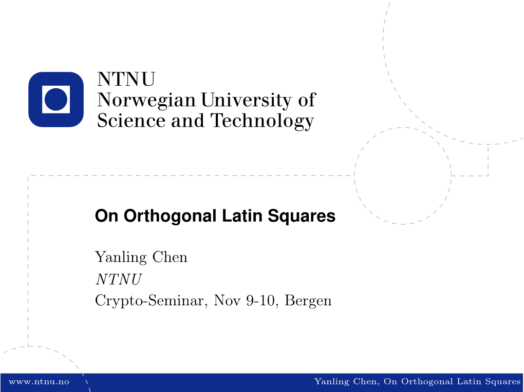 On Orthogonal Latin Squares