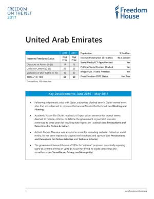 United Arab Emirates: Freedom on the Net 2017