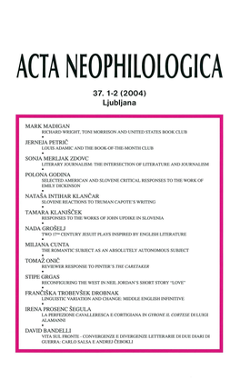 Acta Neophilologica 37