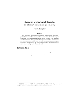 Tangent and Normal Bundles in Almost Complex Geometry