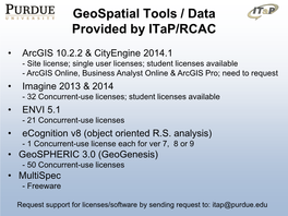 Geospatialtools / Data Provided by Itap/RCAC