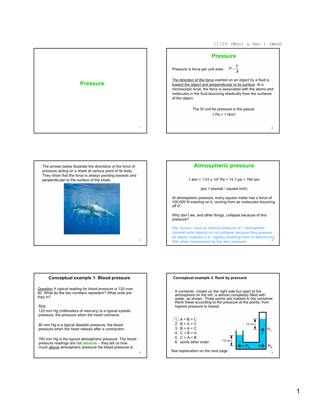 Pressure Pressure Atmospheric Pressure