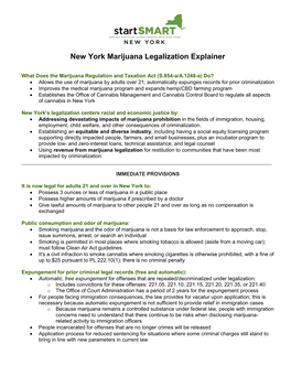 New York Marijuana Legalization Explainer