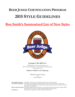 2015 Style Guidelines