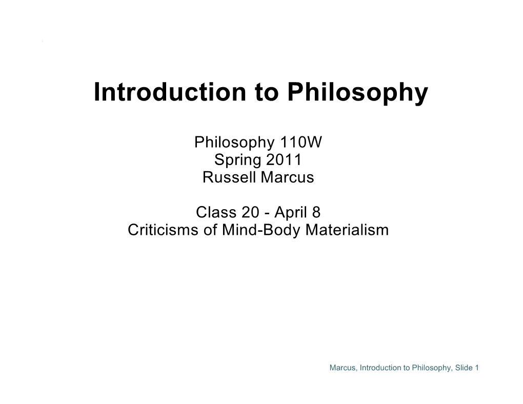 Introduction to Philosophy