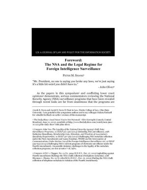 NSA and the Legal Regime for Foreign Intelligence Surveillance