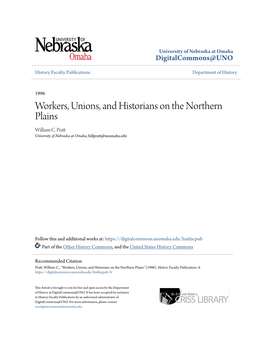 Workers, Unions, and Historians on the Northern Plains William C