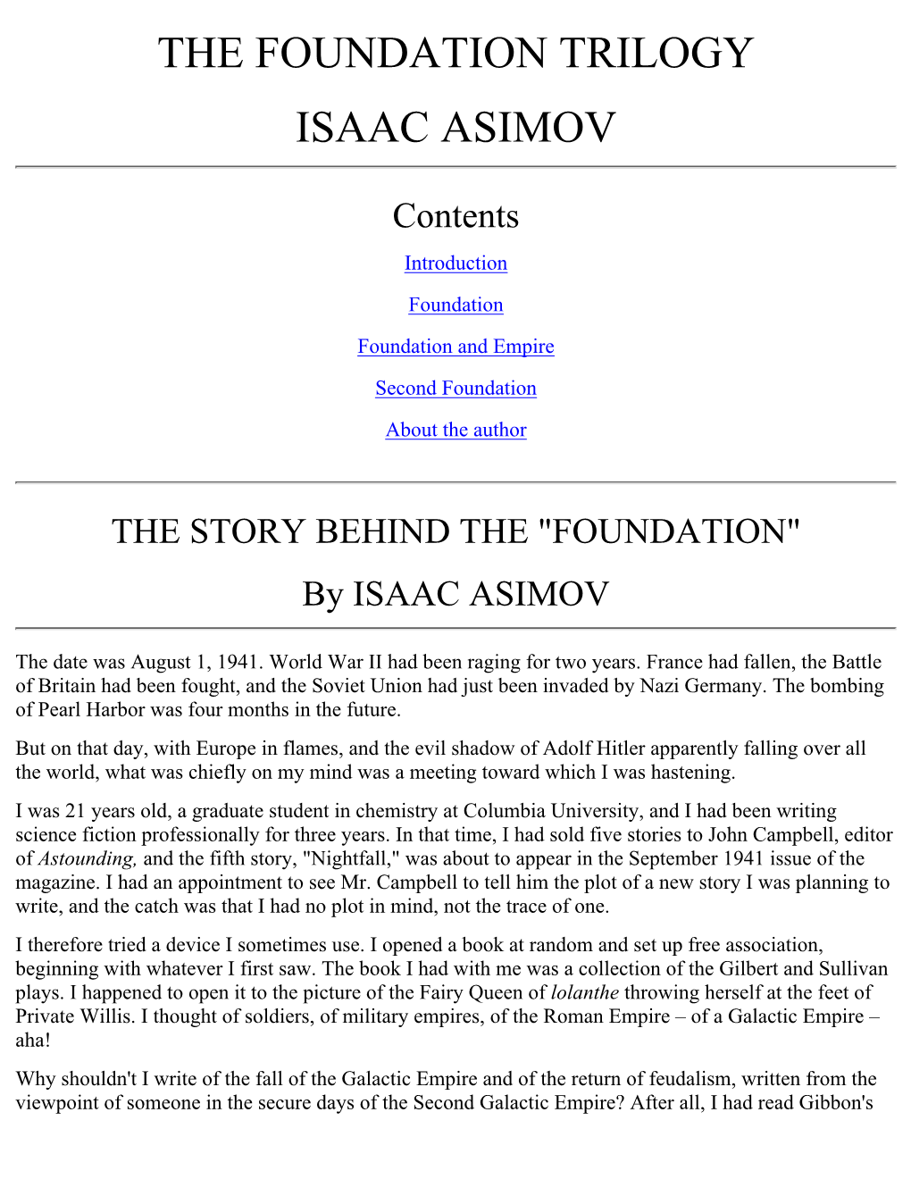 The Foundation Trilogy Isaac Asimov