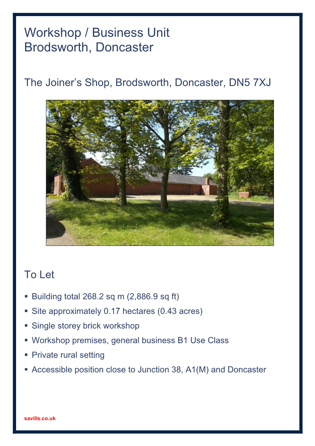 Workshop / Business Unit Brodsworth, Doncaster