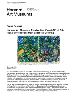 Press Release Harvard Art Museums Receive Significant Gift of Otto