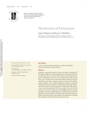Mechanisms of Endocytosis