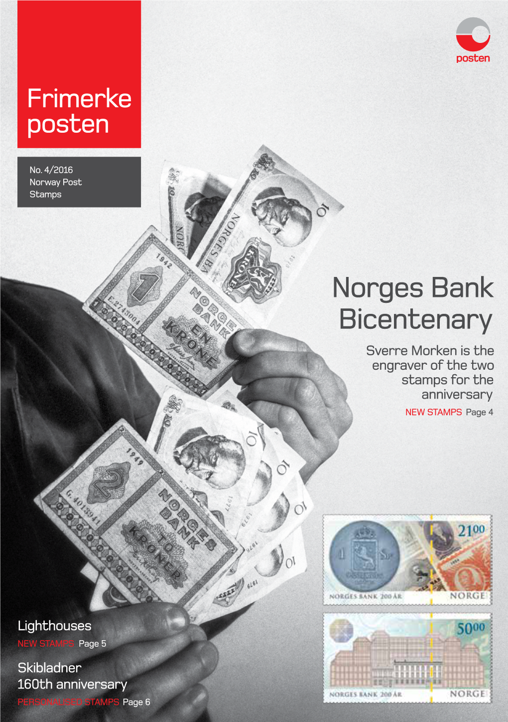 Norges Bank Bicentenary Sverre Morken Is the Engraver of the Two Stamps for the Anniversary NEW STAMPS Page 4