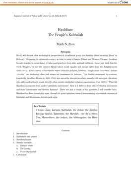 Hasidism: the People’S Kabbalah