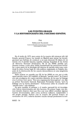 3. Las Fuentes Orales Y La Historiografía