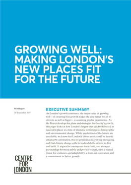 Growing Well: Making London's