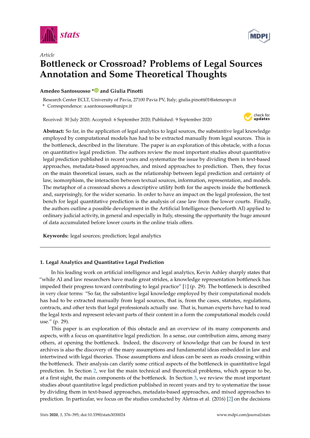 Bottleneck Or Crossroad? Problems of Legal Sources Annotation and Some Theoretical Thoughts