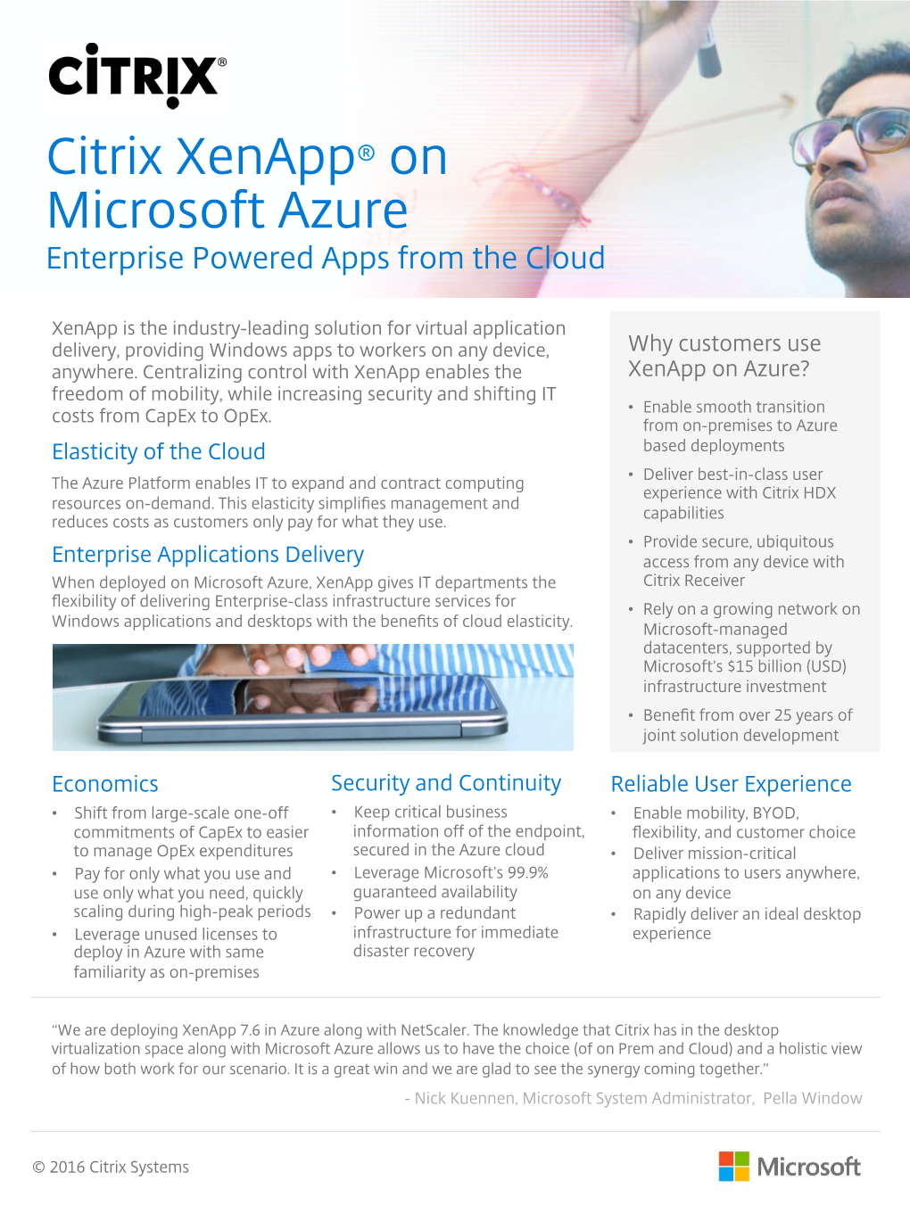 Citrix Xenapp® on Microsoft Azure Enterprise Powered Apps from the Cloud
