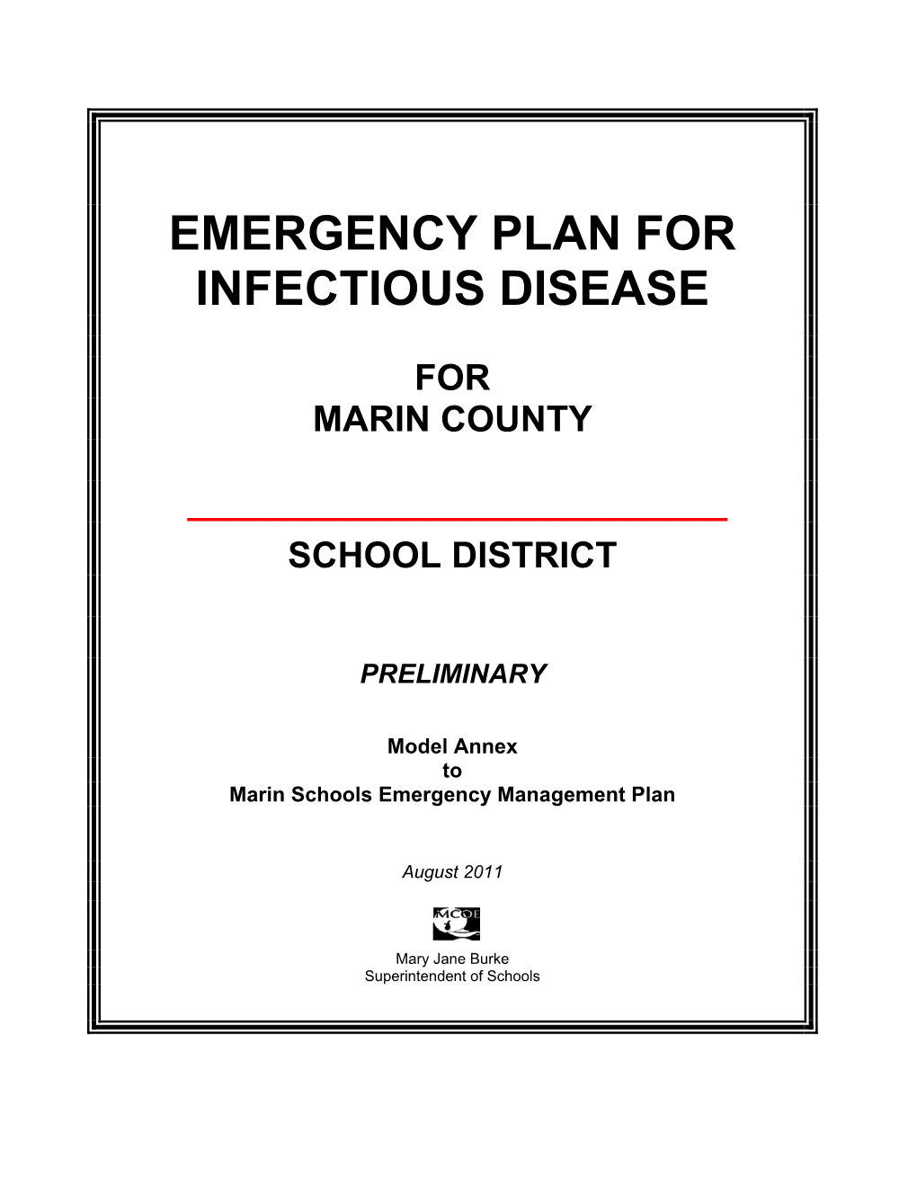 Emergency Plan for Infectious Disease