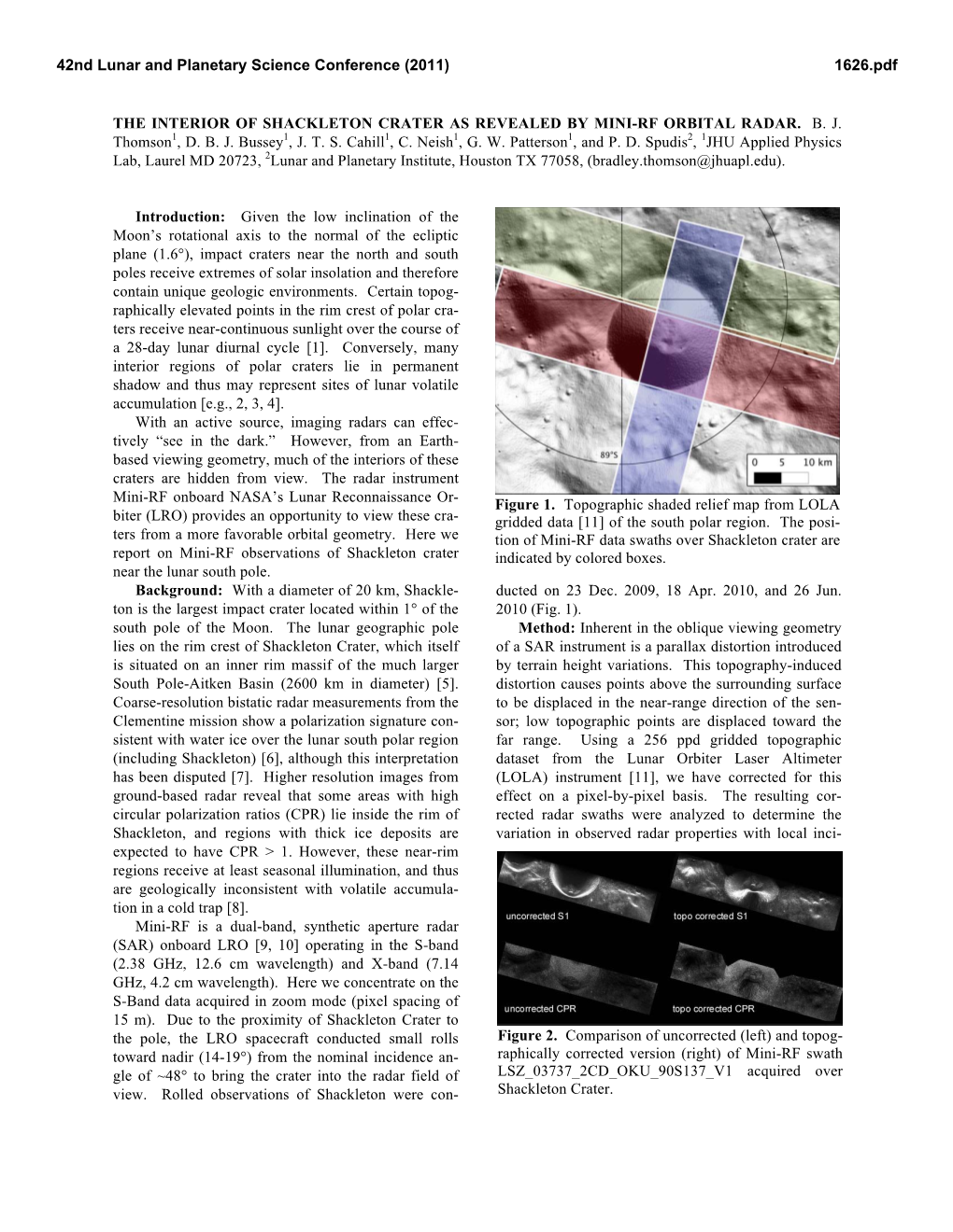 The Interior of Shackleton Crater As Revealed by Mini-Rf Orbital Radar