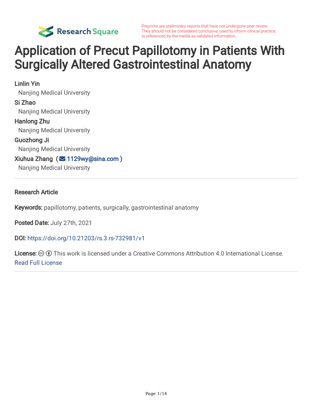 Application of Precut Papillotomy in Patients with Surgically Altered Gastrointestinal Anatomy