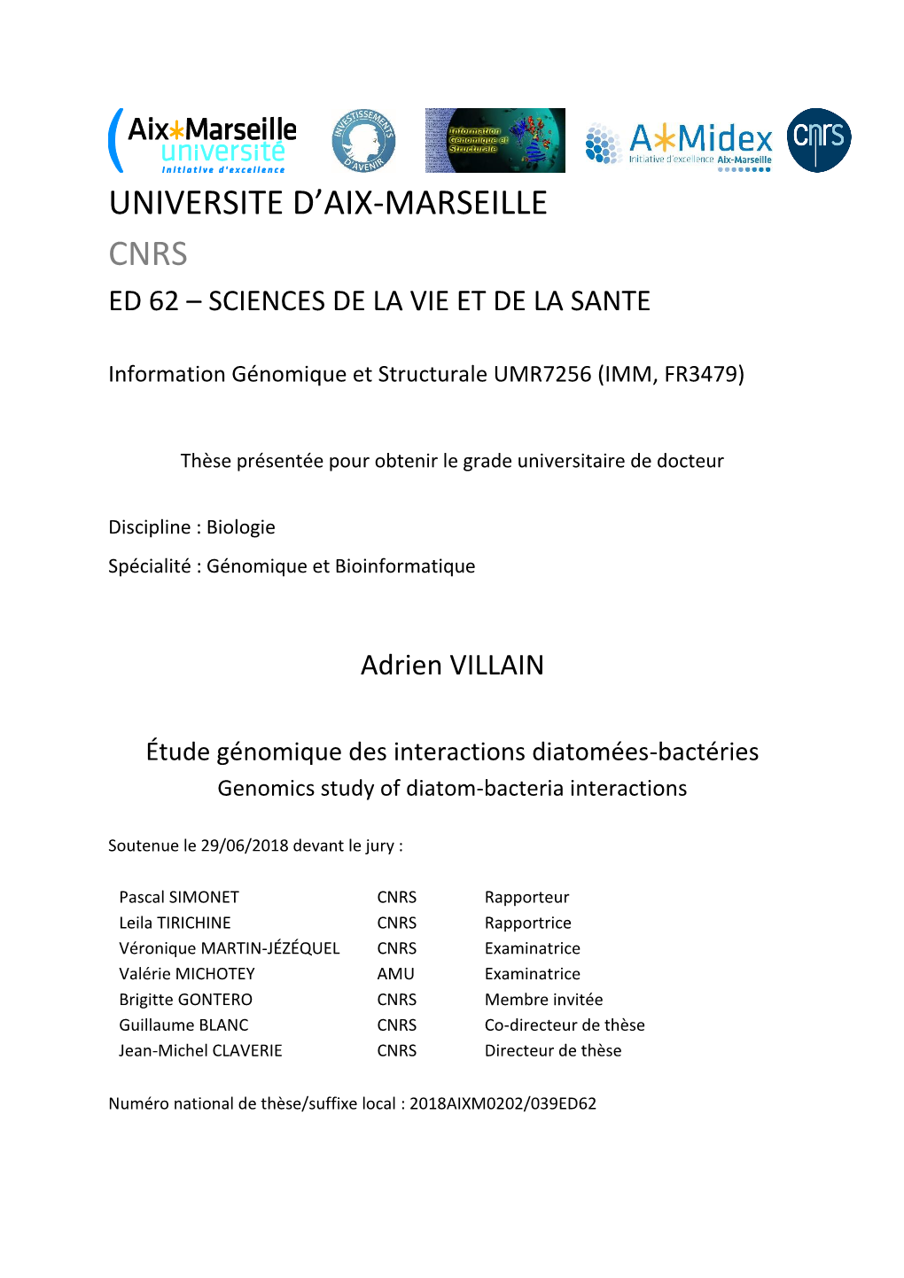 Universite D'aix-Marseille Cnrs