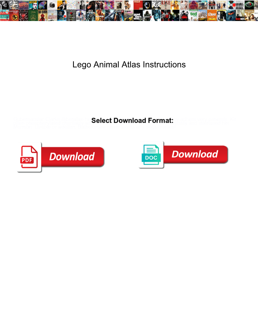 Lego Animal Atlas Instructions