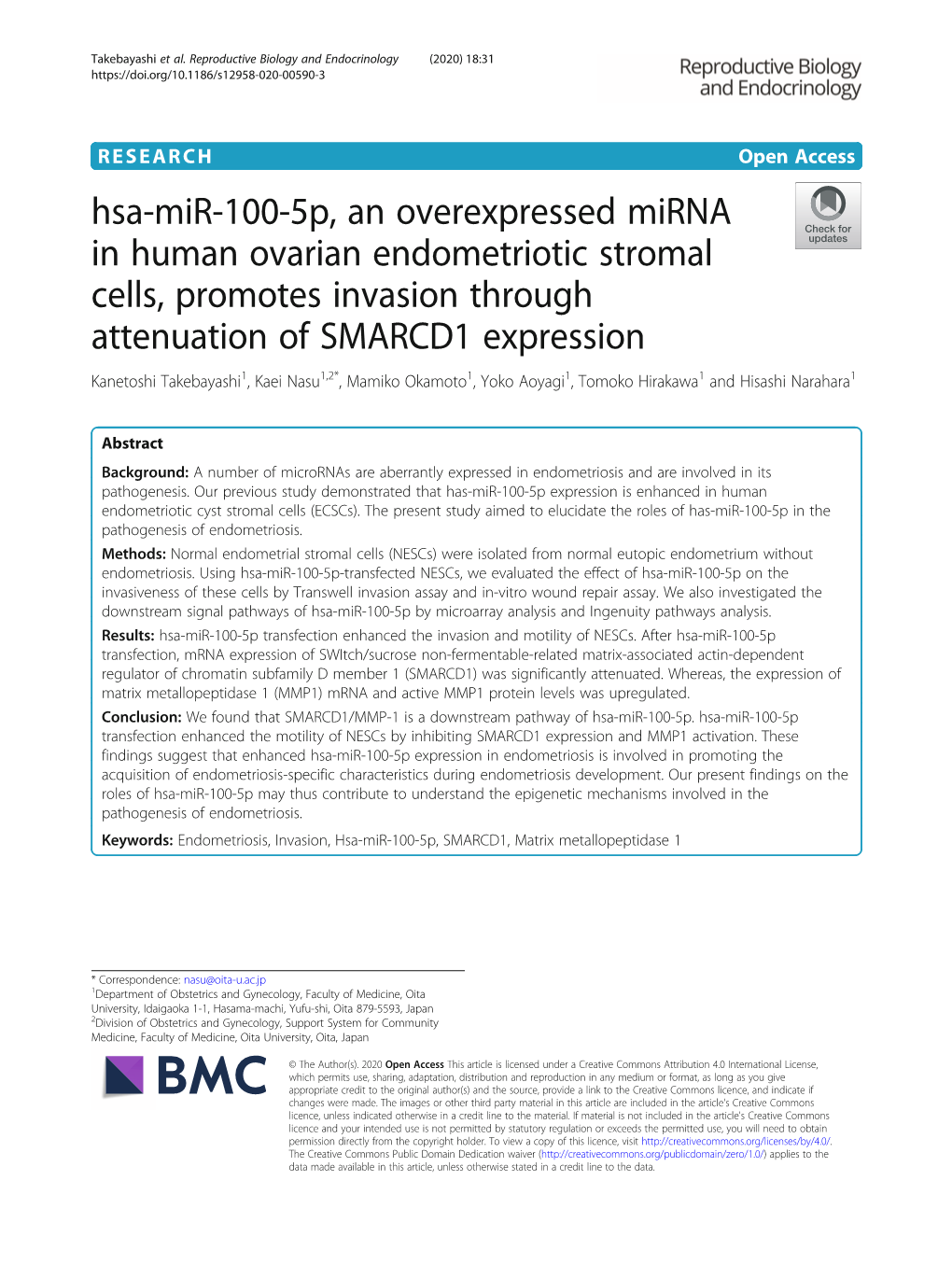 Hsa-Mir-100-5P, an Overexpressed Mirna in Human Ovarian