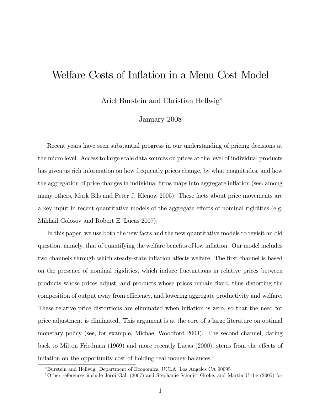 Welfare Costs of Inflation in a Menu Cost Model