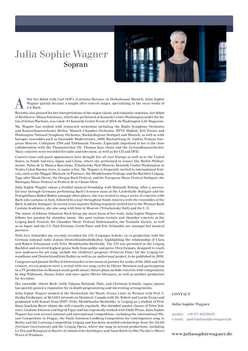 Julia Sophie Wagner Sopran