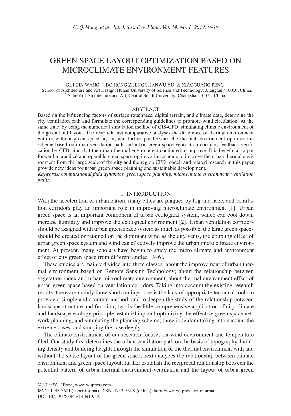 Green Space Layout Optimization Based on Microclimate Environment Features
