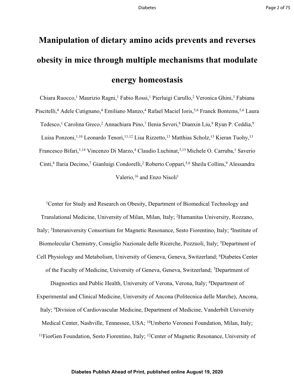 Manipulation of Dietary Amino Acids Prevents and Reverses Obesity in Mice Through Multiple Mechanisms That Modulate