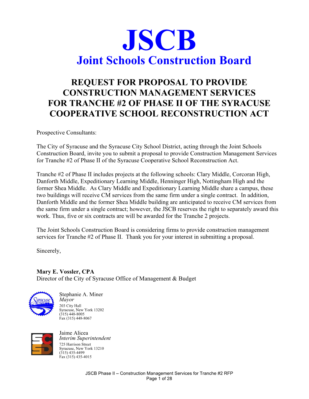 Joint Schools Construction Board