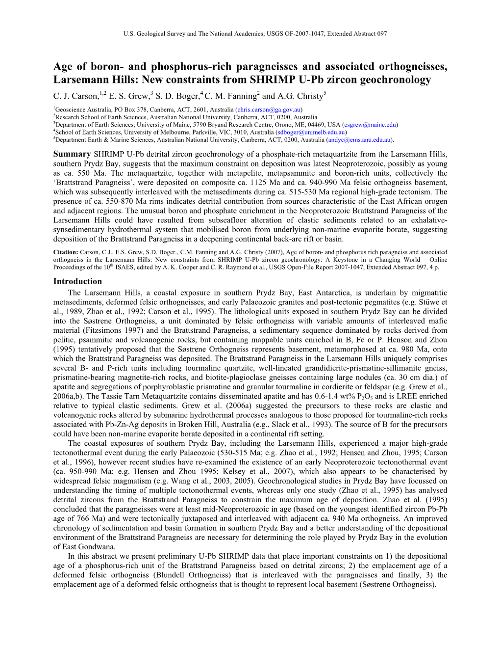 USGS Open-File Report 2007-1047 Extended Abstract