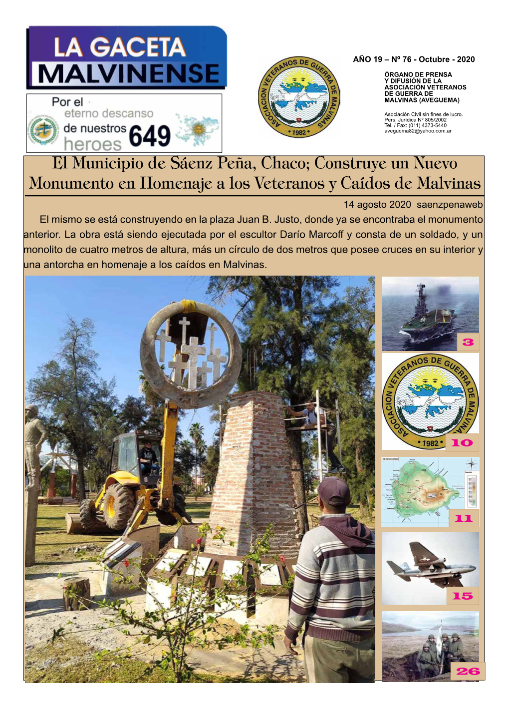 El Municipio De Sáenz Peña, Chaco; Construye Un Nuevo Monumento