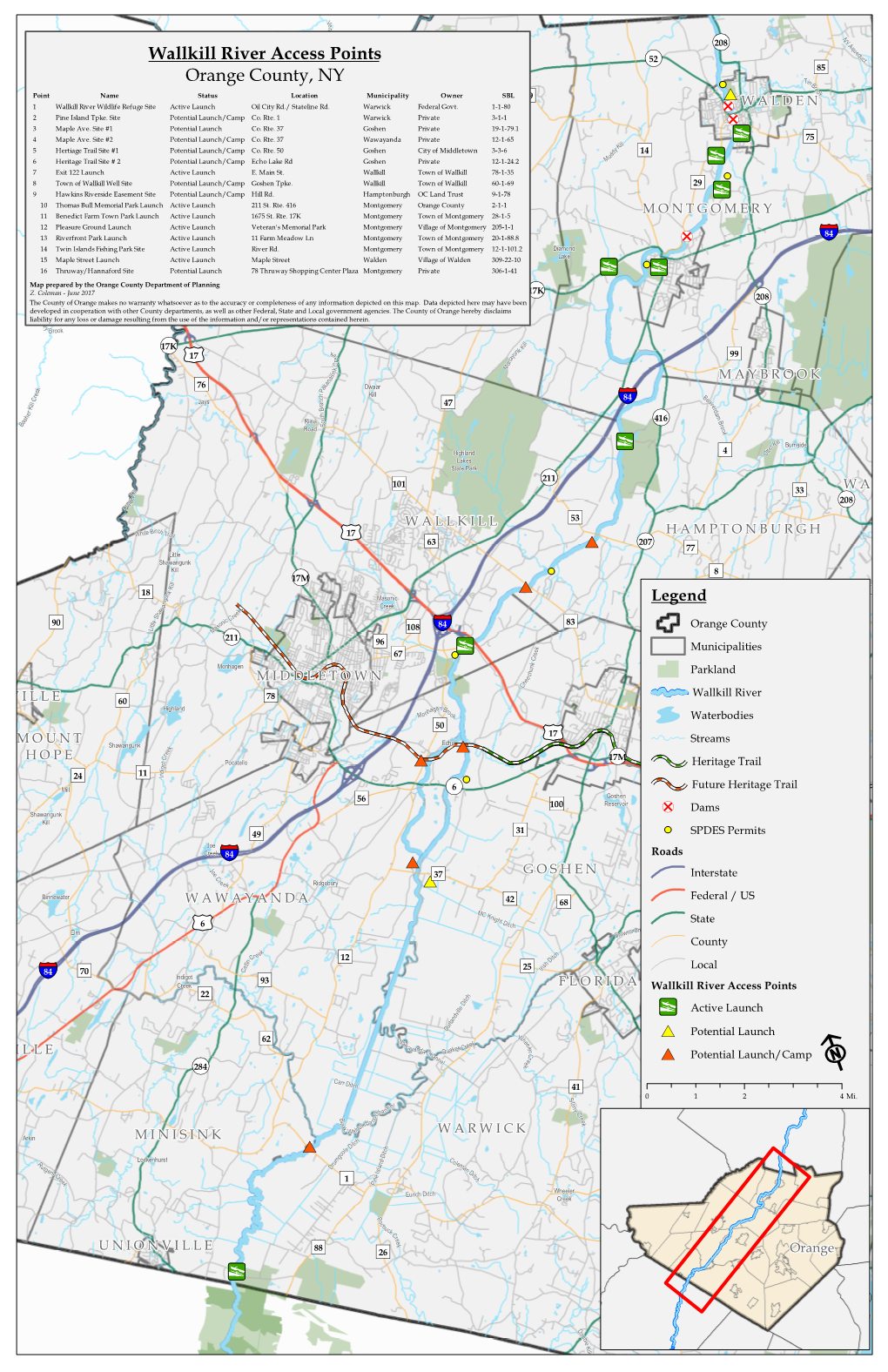 Wallkill River Access Points Orange County, NY