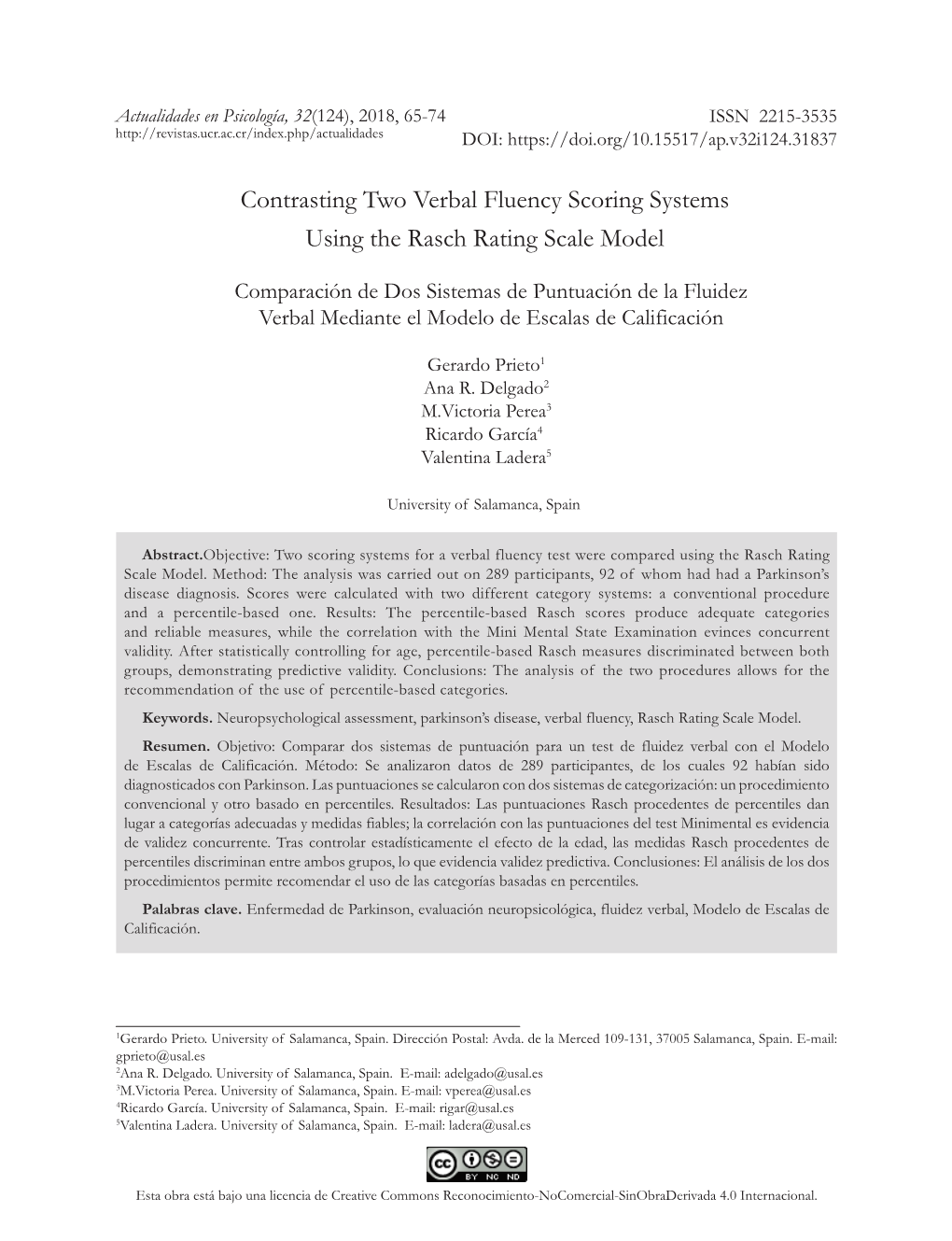 Contrasting Two Verbal Fluency Scoring Systems Using the Rasch Rating Scale Model