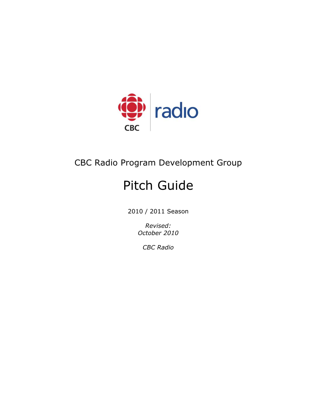 Pitching to CBC Radio