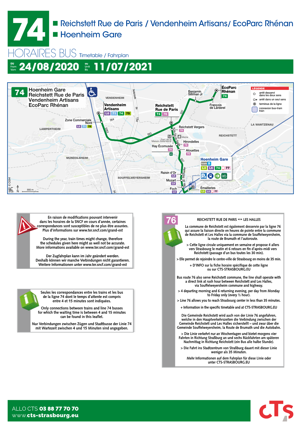 Ligne 74 Dont Le Temps D’Attente Est Compris to Friday Only (Every ½ Hour)