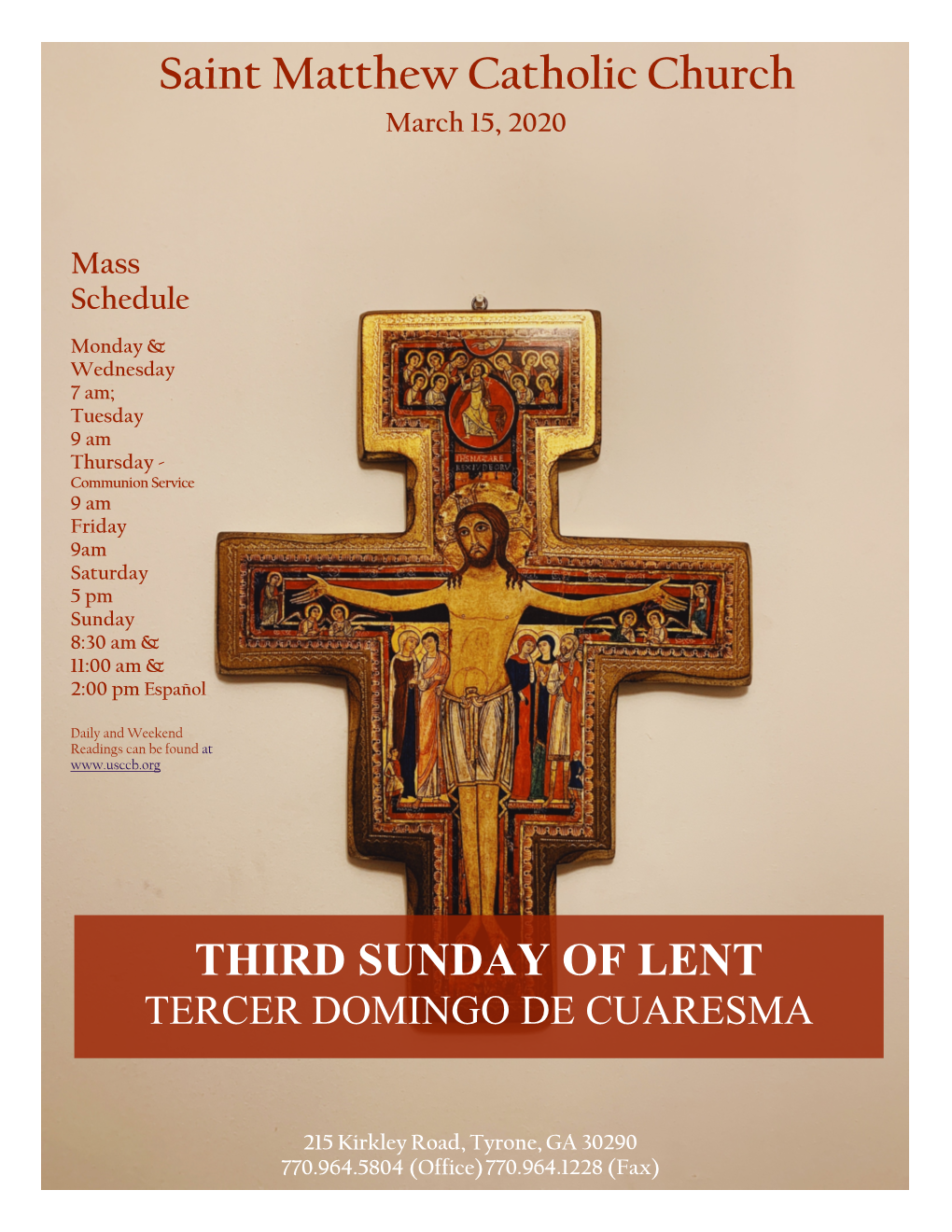 Third Sunday of Lent Tercer Domingo De Cuaresma