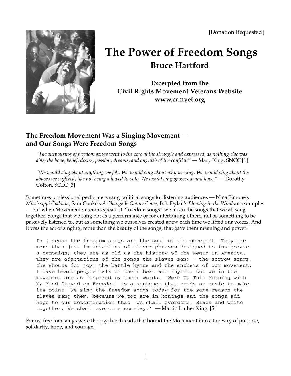 The Power of Freedom Songs Bruce Hartford