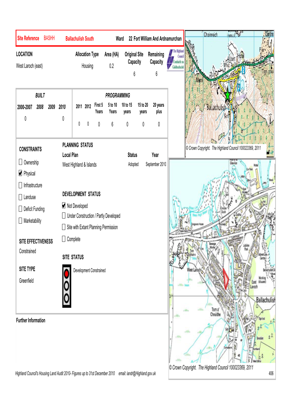 Site Reference BASHH LOCATION West Laroch