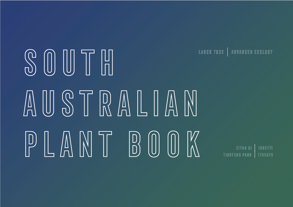 South Australian Plant Book Tianfeng Pang 1755570