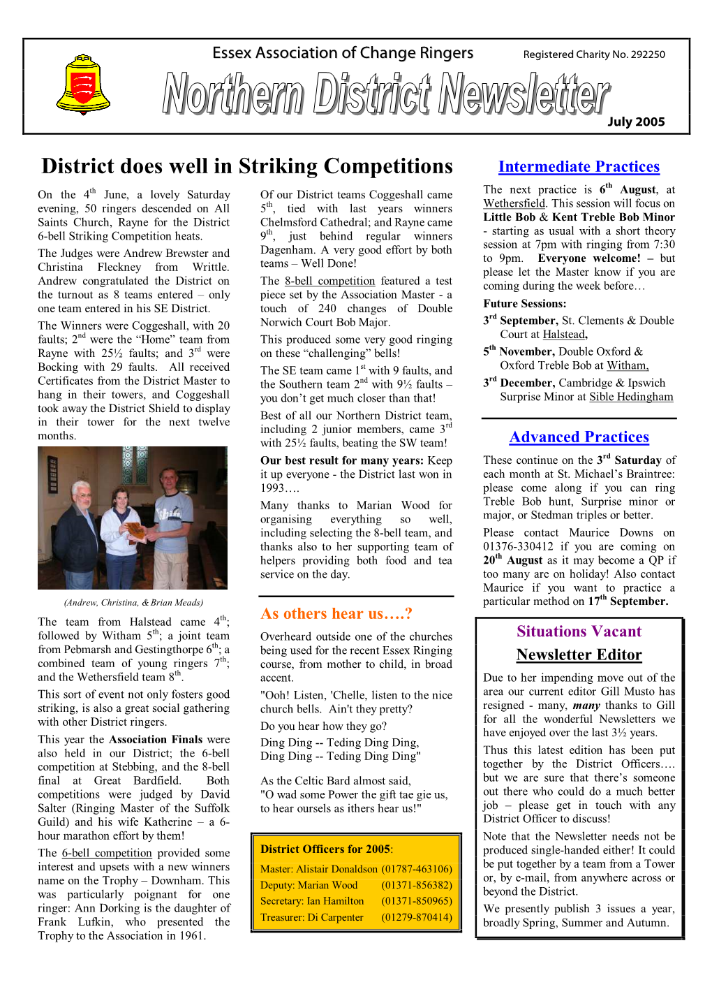 District Does Well in Striking Competitions