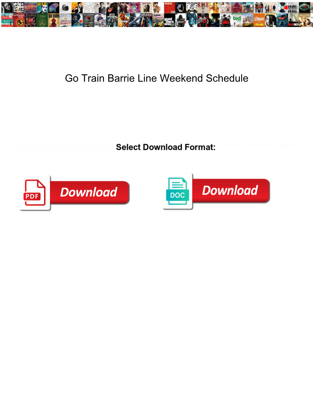 Go Train Barrie Line Weekend Schedule