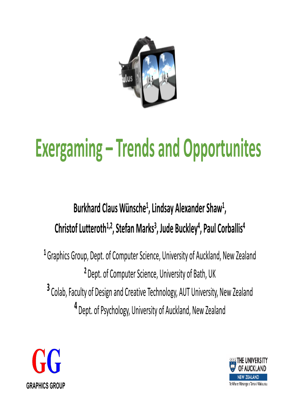 Exergaming – Trends and Opportunites