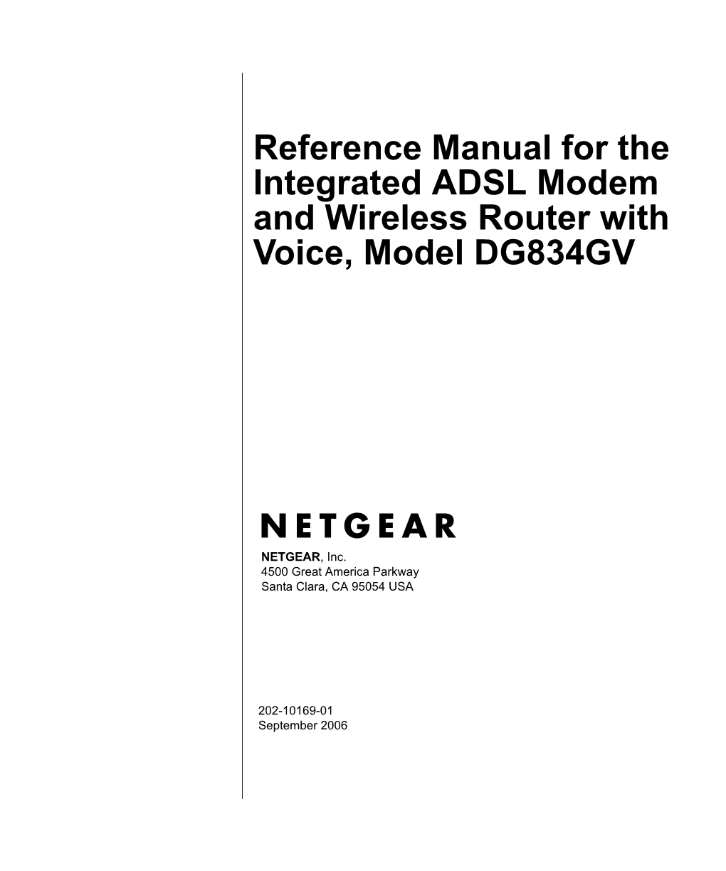 Reference Manual for the Integrated ADSL Modem and Wireless Router with Voice, Model DG834GV