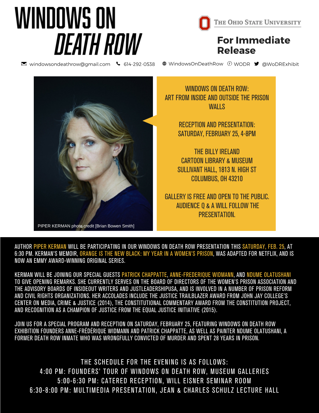 Piper Kerman Wodr Press Release