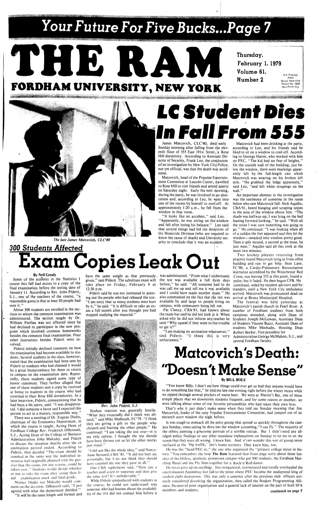 LC Student Dies in Fall from 555 Exam Copies Leak