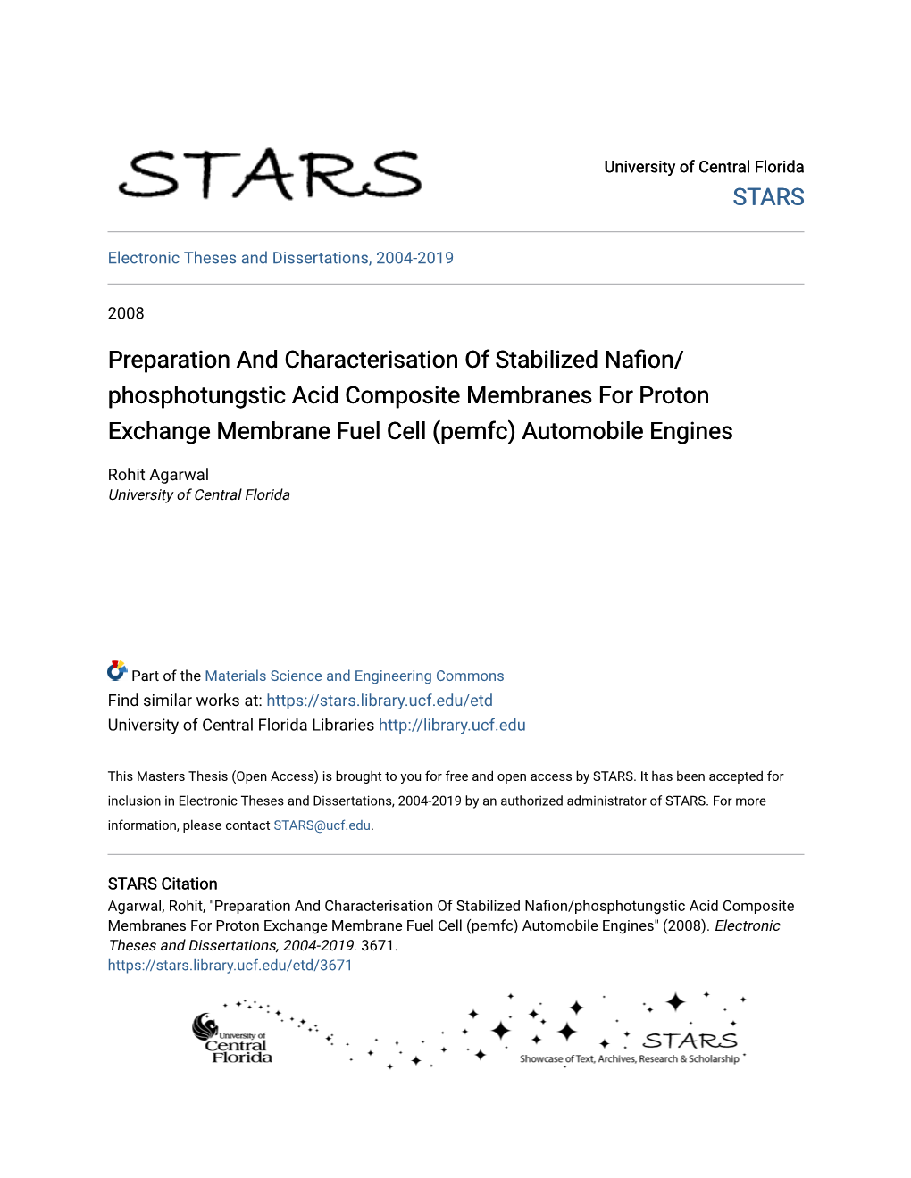 Preparation and Characterisation of Stabilized Nafion/Phosphotungstic